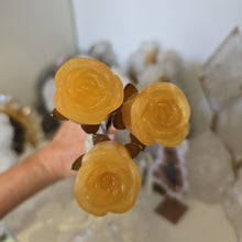 Load image into Gallery viewer, Orange Calcite Rosebud with Stem - Small