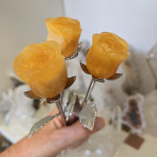 Load image into Gallery viewer, Orange Calcite Rosebud with Stem - Small