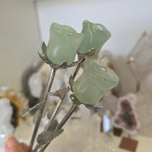 Load image into Gallery viewer, Green Fluorite Rosebud with Stem - Small