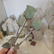 Load image into Gallery viewer, Green Fluorite Rosebud with Stem - Small