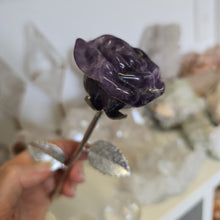 Load image into Gallery viewer, Chevron Amethyst Rose with Stem