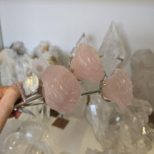 Load image into Gallery viewer, Rose Quartz Rose with Stem