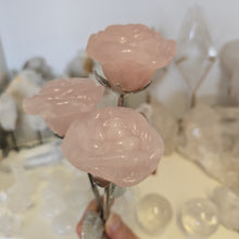 Load image into Gallery viewer, Rose Quartz Rose with Stem