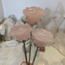 Load image into Gallery viewer, Rose Quartz Rose with Stem