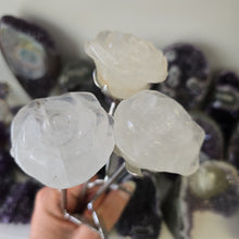 Load image into Gallery viewer, Clear Quartz Rose with Stem