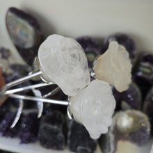 Load image into Gallery viewer, Clear Quartz Rose with Stem