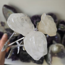 Load image into Gallery viewer, Clear Quartz Rose with Stem