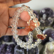Load image into Gallery viewer, Clear Quartz and Fire Quartz Bracelet