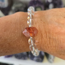 Load image into Gallery viewer, Clear Quartz and Fire Quartz Bracelet