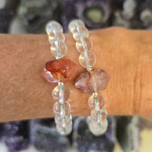 Load image into Gallery viewer, Clear Quartz and Fire Quartz Bracelet