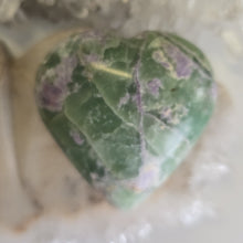 Load image into Gallery viewer, Serpentine Fluorite 'Bolivianite' Heart - A Grade