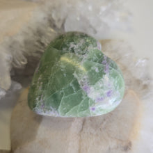 Load image into Gallery viewer, Serpentine Fluorite 'Bolivianite' Heart - A Grade