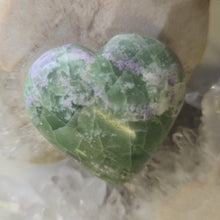 Load image into Gallery viewer, Serpentine Fluorite 'Bolivianite' Heart - A Grade