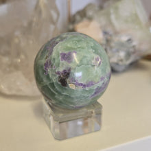 Load image into Gallery viewer, Serpentine Fluorite 'Bolivianite" Sphere - A Grade