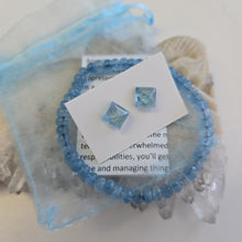 Load image into Gallery viewer, Aquamarine Bracelet and Stud Ear-ring Set