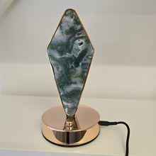 Load image into Gallery viewer, Moss Agate Diamond Lamp
