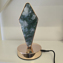 Load image into Gallery viewer, Moss Agate Diamond Lamp