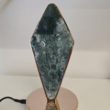 Load image into Gallery viewer, Moss Agate Diamond Lamp