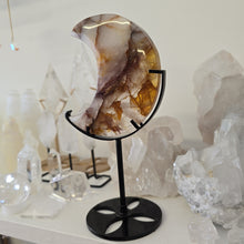 Load image into Gallery viewer, Golden Healer Quartz Crescent Moon with Stand