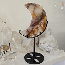 Load image into Gallery viewer, Golden Healer Quartz Crescent Moon with Stand