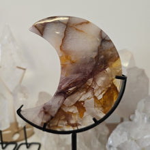 Load image into Gallery viewer, Golden Healer Quartz Crescent Moon with Stand