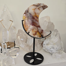 Load image into Gallery viewer, Golden Healer Quartz Crescent Moon with Stand
