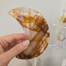 Load image into Gallery viewer, Golden Healer Quartz Crescent Moon with Stand