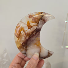 Load image into Gallery viewer, Golden Healer Quartz Crescent Moon with Stand