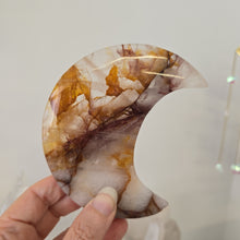 Load image into Gallery viewer, Golden Healer Quartz Crescent Moon with Stand