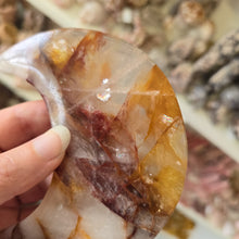Load image into Gallery viewer, Golden Healer Quartz Crescent Moon with Stand