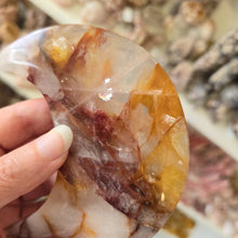 Load image into Gallery viewer, Golden Healer Quartz Crescent Moon with Stand