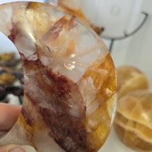 Load image into Gallery viewer, Golden Healer Quartz Crescent Moon with Stand