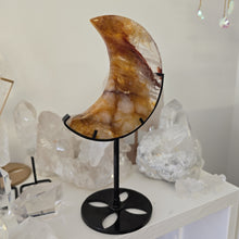 Load image into Gallery viewer, Golden Healer Quartz Crescent Moon with Stand