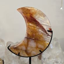 Load image into Gallery viewer, Golden Healer Quartz Crescent Moon with Stand