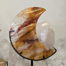 Load image into Gallery viewer, Golden Healer Quartz Crescent Moon with Stand