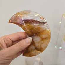 Load image into Gallery viewer, Golden Healer Quartz Crescent Moon with Stand
