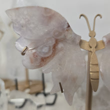 Load image into Gallery viewer, Pink Amethyst X Flower Agate Butterfly Wings