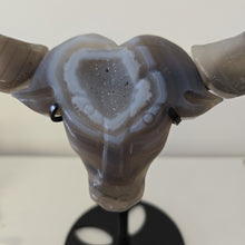 Load image into Gallery viewer, Druzy Agate Buffalo Head on Stand
