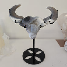 Load image into Gallery viewer, Druzy Agate Buffalo Head on Stand