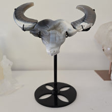 Load image into Gallery viewer, Druzy Agate Buffalo Head on Stand