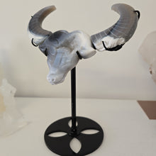 Load image into Gallery viewer, Druzy Agate Buffalo Head on Stand