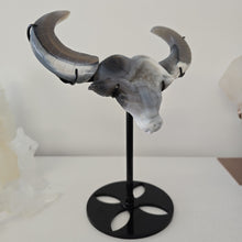 Load image into Gallery viewer, Druzy Agate Buffalo Head on Stand