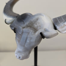 Load image into Gallery viewer, Druzy Agate Buffalo Head on Stand