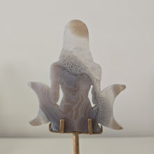 Load image into Gallery viewer, Druzy Agate Goddess Moon on Stand