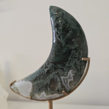 Load image into Gallery viewer, Moss Agate Moon with Stand