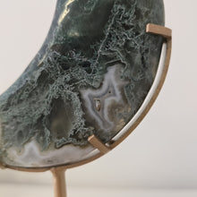 Load image into Gallery viewer, Moss Agate Moon with Stand