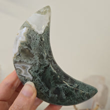 Load image into Gallery viewer, Moss Agate Moon with Stand