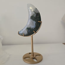 Load image into Gallery viewer, Moss Agate Moon with Stand