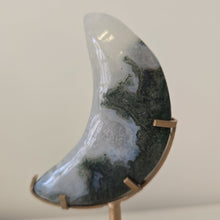 Load image into Gallery viewer, Moss Agate Moon with Stand