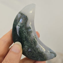Load image into Gallery viewer, Moss Agate Moon with Stand
